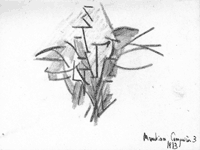 Figura 3.Boceto de la autora sobre el cuadro de Piet Mondrian Composición 3 (1913) 