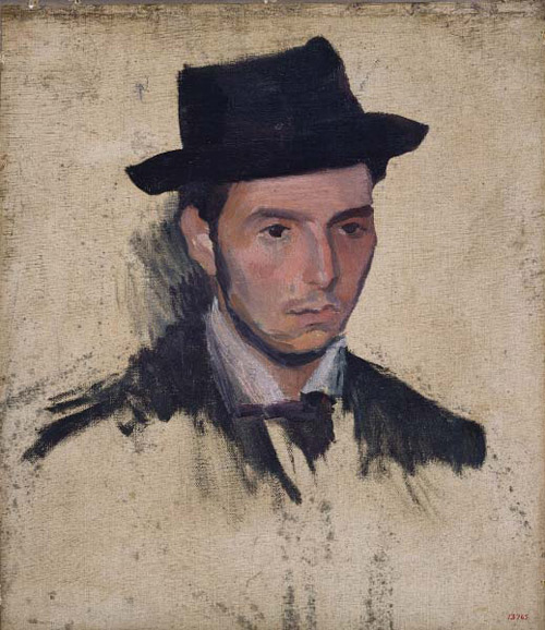 Joaquín  Torres-García, Retrato de Josep Pijoan,  hacia 1900. Óleo sobre lienzo, 50 x 43 cm. Museu Nacional d´Art de Catalunya,  Barcelona.