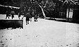 El jard&iacute;n de la Instituci&oacute;n, nevado.